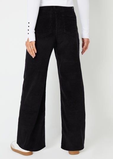 Threadbare Black Wide Leg Corduroy Jeans