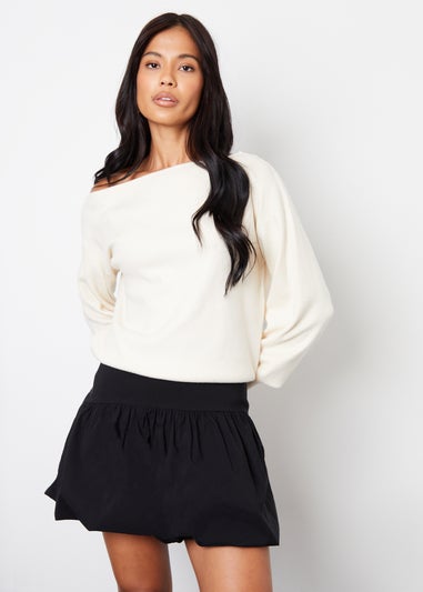 Threadbare Black A-Line Mini Bubble Skirt With Stretch