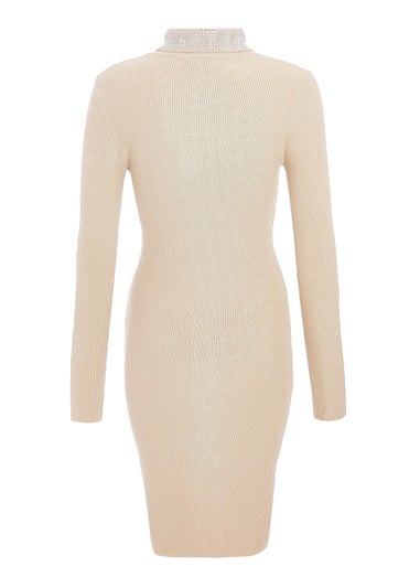 Quiz Stone Diamante Roll Neck Dress