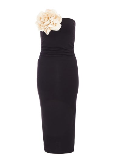 Quiz Black Petite Corsage Midaxi Dress