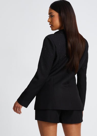 Quiz Black Petite Diamante Blazer