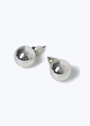 Muse Silver Ball Stud Earrings