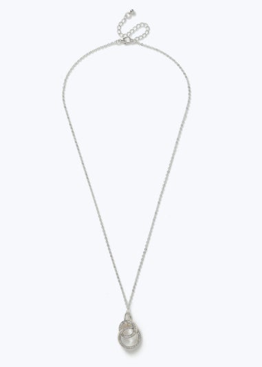 Muse Silver Pave Double Link Necklace