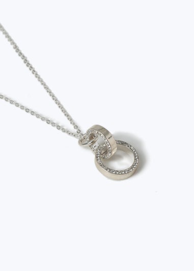 Muse Silver Pave Double Link Necklace