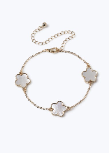 Muse White Mother of Pearl Flower Bracelet