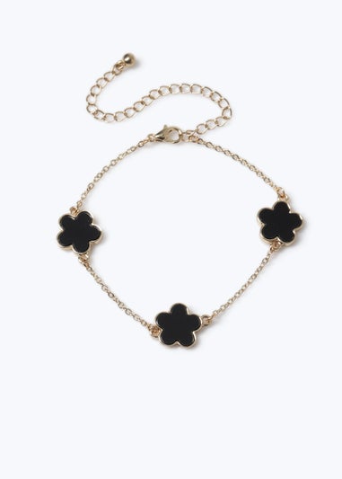 Muse Black Flower Bracelet