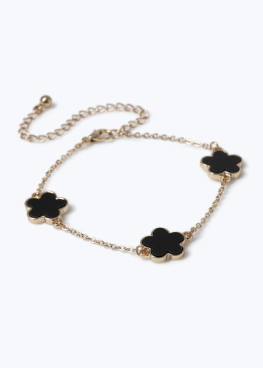 Muse Black Flower Bracelet