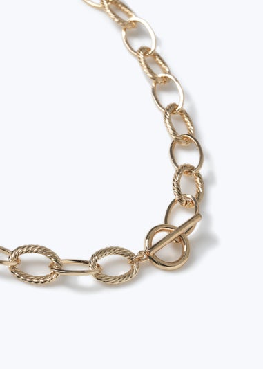 Muse Gold Chunky T Bar Necklace