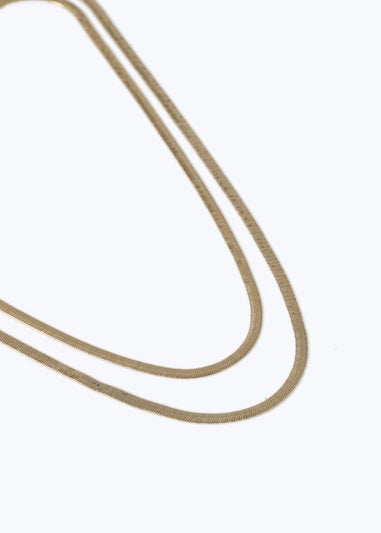 Muse Gold Double Snake Multirow Necklace