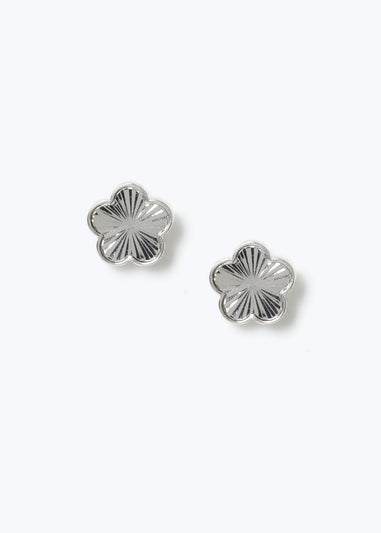 Muse Silver Flower Stud Earrings