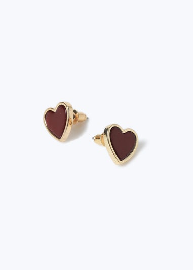 Muse Burgundy Heart Earrings