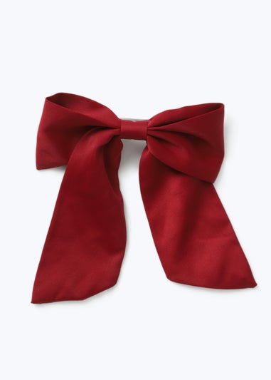 Muse Burgundy Satin Bow Clip