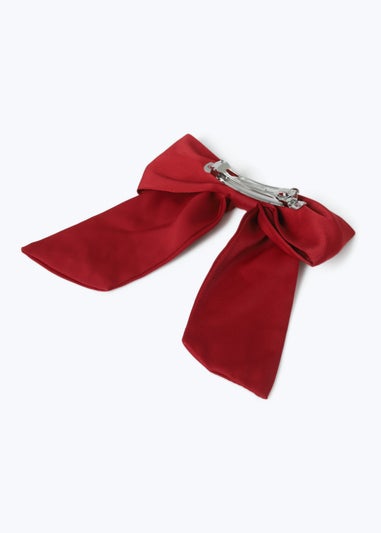 Muse Burgundy Satin Bow Clip