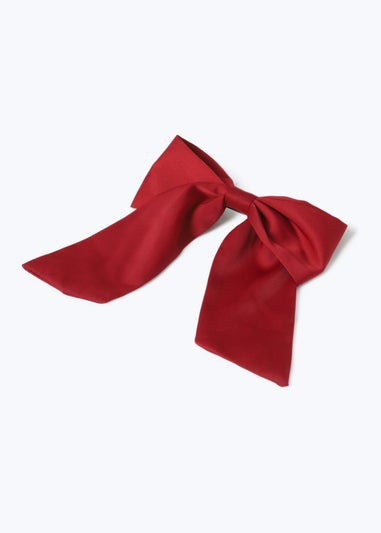 Muse Burgundy Satin Bow Clip