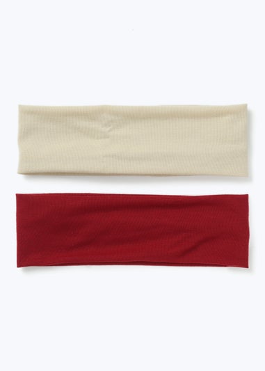 Muse 2 Pack Burgundy and Neutral Jersey Headband