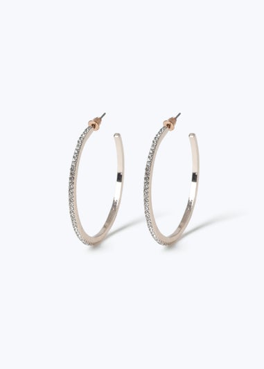 Muse Gold Rhinestone Hoop Earrings