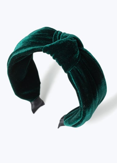 Muse Green Knot Velvet Headband