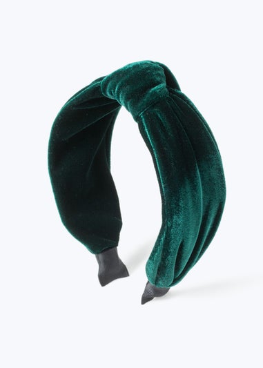 Muse Green Knot Velvet Headband