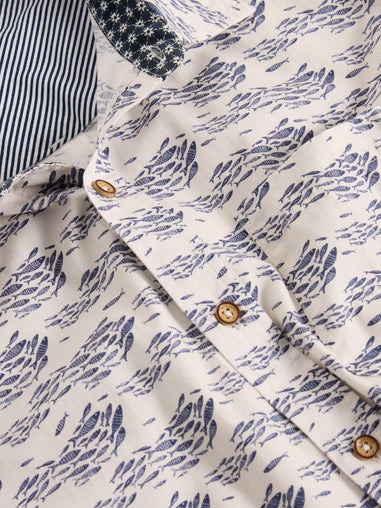 Hemd Finsbury mit Fisch-Print