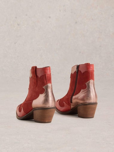 Patchwork-Stiefeletten Cherry