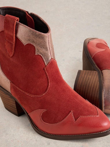 Patchwork-Stiefeletten Cherry