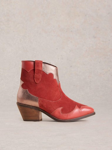 Patchwork-Stiefeletten Cherry