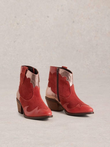 Patchwork-Stiefeletten Cherry