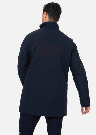 Threadbare Navy Showerproof Funnel Neck Lightweight Mac