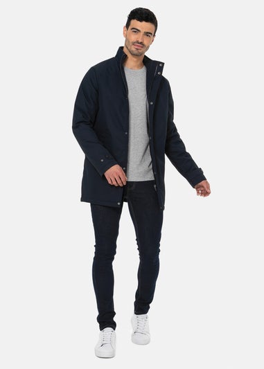 Threadbare Navy Showerproof Funnel Neck Lightweight Mac