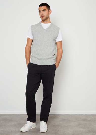 Threadbare Grey V-Neck Knitted Vest