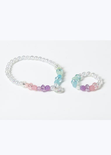 Muse Multicolour Pearl Heart Jewellery Set