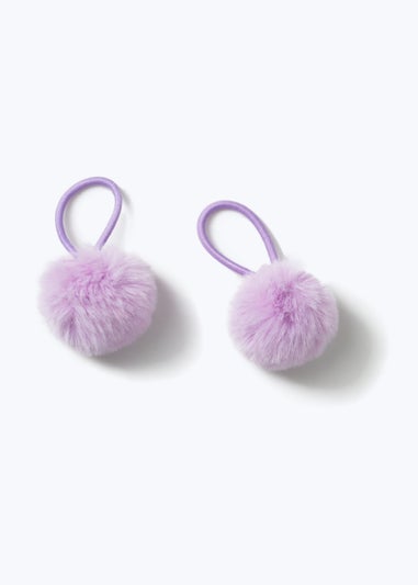 Muse Purple Pom Hair Bobbles