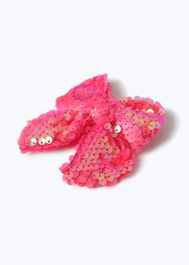 Muse Pink Sequin Bow Hair Clip
