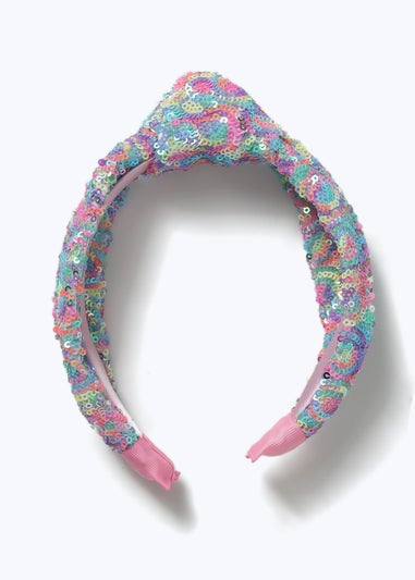 Muse Pink Pastel Sequin Knot Headband