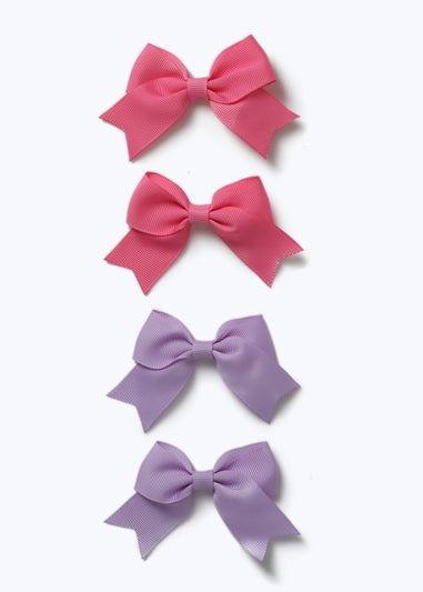 Muse Pink & Purple Small Bow Hair Clips