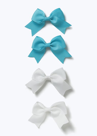 Muse Blue Small Bow Hair Clips