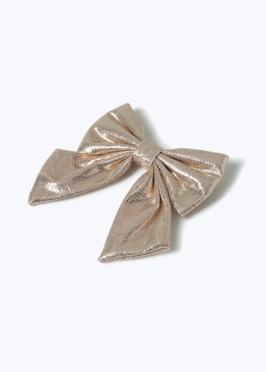 Muse Gold Glitter Bow Clip