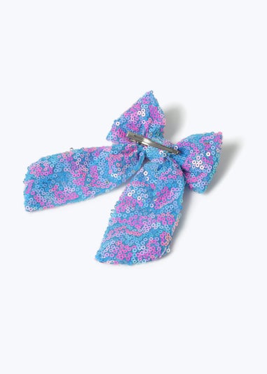 Muse Blue Sequin Hair Bow