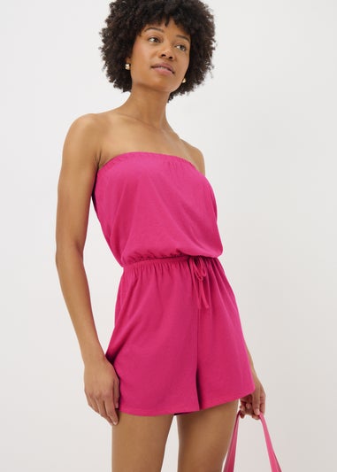Pink Bandeau Playsuit
