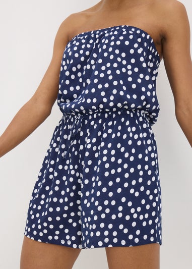 Navy Spot Print Playsuit