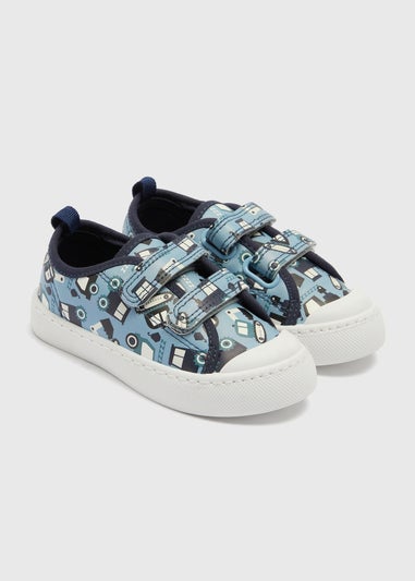 Boys Blue Tractor Double Strap Shoes (Younger 4-12)