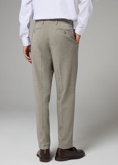 Taylor & Wright Stone Flannel Pleated Trousers