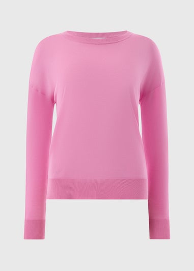 Pink  Fine Gauge Long Sleeve Jumper