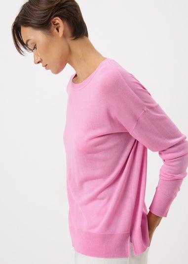 Pink  Fine Gauge Long Sleeve Jumper