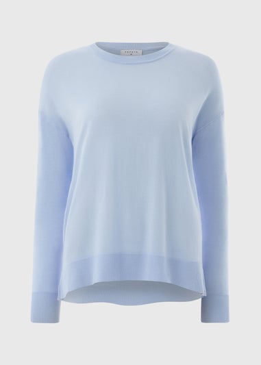 Light Blue Fine Gauge Long Sleeve Jumper