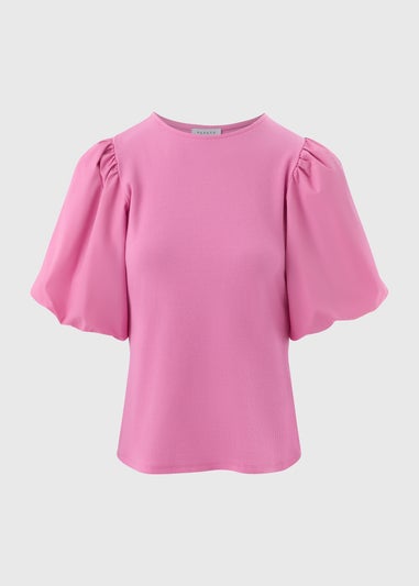 Pink Puff Sleeve T-Shirt