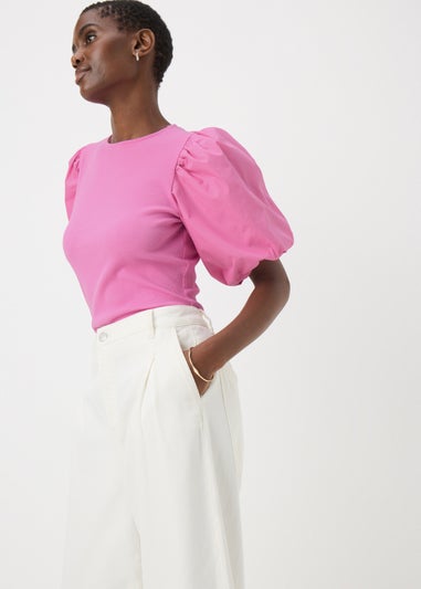 Pink Puff Sleeve T-Shirt
