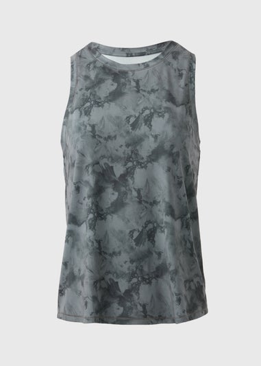 Souluxe Grey Smoke Print High Neck Vest Top