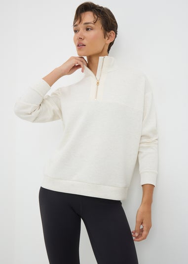 Souluxe Oatmeal Half Zip Swearshirt