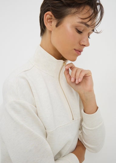 Souluxe Oatmeal Half Zip Swearshirt
